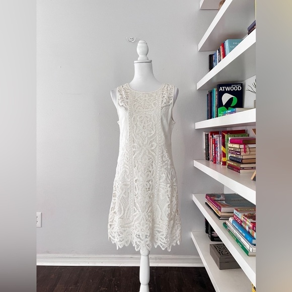 Moulinette Soeurs ivory cream sheath lace dress for Anthropologie size 6 - Picture 2 of 13